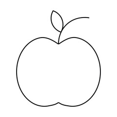 Vector illustration of a fresh red apple with a green leaf