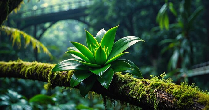 Bromeliad epiphyte found in tropical rainforest