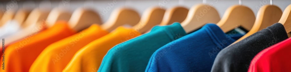Aufkleber chromatic apparel showcase vibrant color-blocking fashion display for e-commerce merchandising and s
