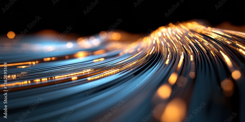 Aufkleber Quantum Flux Visualization Next-Gen Digital Transformation Insight - Predictive AI Technology Landscape with Luminescent Data Stream Dynamics