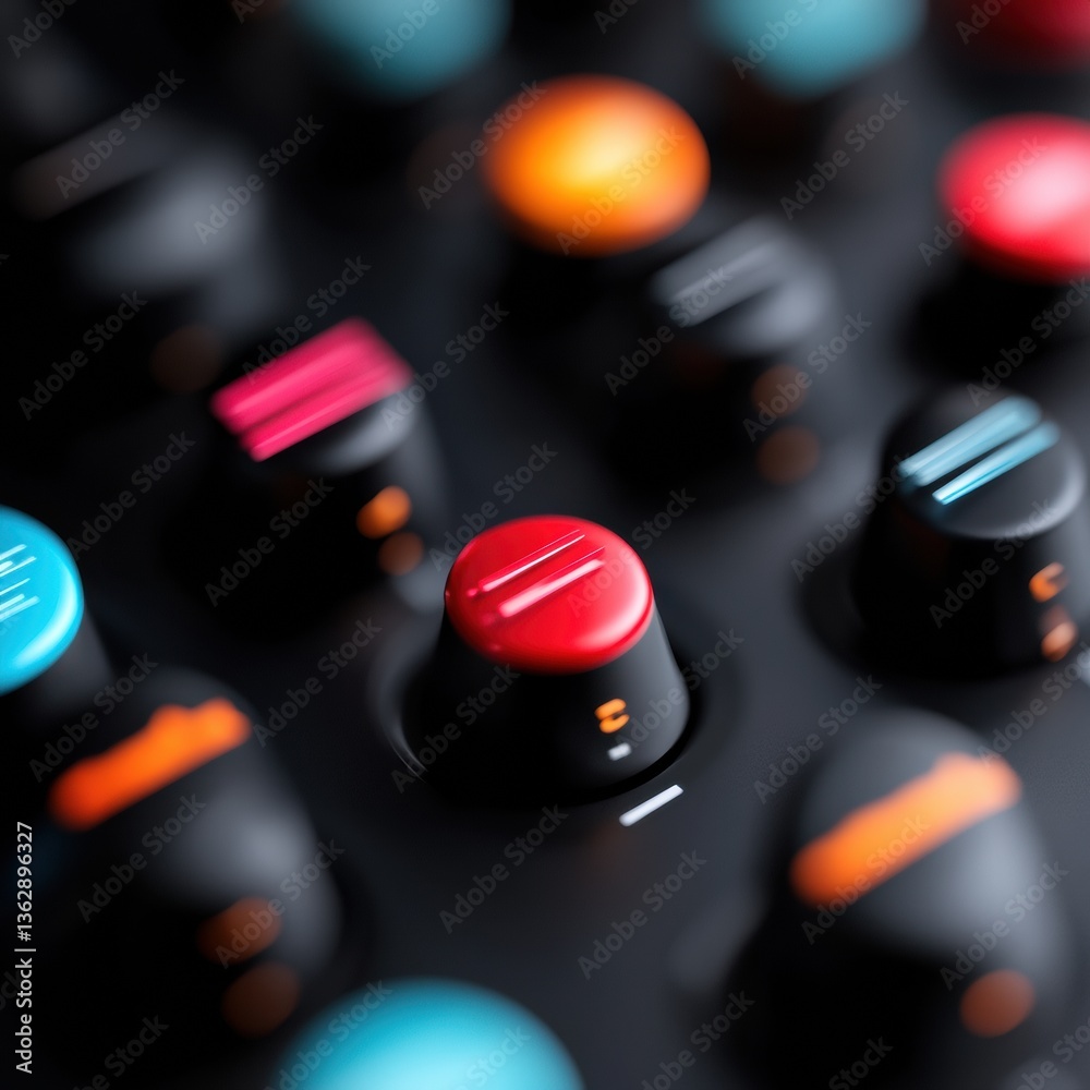 Aufkleber Immersive Tech Control Cutting-Edge Audio Interface Design with Vibrant Minimalist Controls - Next-Gen Music Production and Digital Creative Workflow Innovation