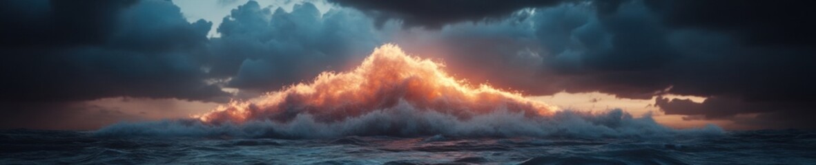 Fototapeta premium Ethereal Divine Narrative Apocalyptic Climate Storm Visualization - Epic Atmospheric Transformation for Immersive Environmental Storytelling