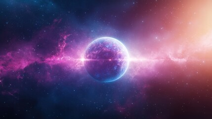 Fototapeta premium Galactic explosion event cosmic wonders outer space digital art vibrant colors awe-inspiring concept
