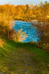 Autumn or indian summer view at Landau an der Isar, Dingolfing-Landau, Bavaria, Germany