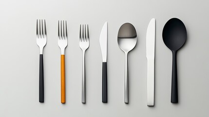 Modern cutlery set, various colors
