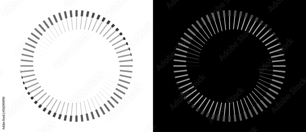 Leinwandbilder Spiral with lines as dynamic abstract vector background or logo or icon. Yin and Yang symbol. Black spiral on white background and white spiral on black background.