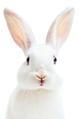 Obraz premium Isolated White Rabbit Headshot