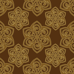 Printable design ornament decoration flower  brown color