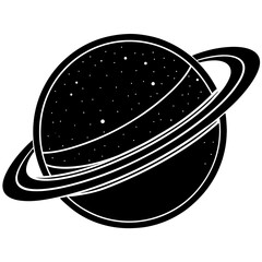 Planetary Orbit Silhouette Vector