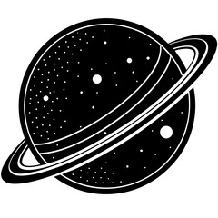 Planetary Orbit Silhouette Vector