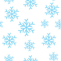 Fototapeta premium Seamless background pattern with blue snowflake
