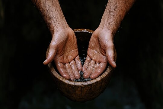 Holy Wednesday Sacred Ritual Mindful Servanthood and Spiritual Wellness in Rustic Minimalist - Inspirational Lenten Reflection for Conscious Living