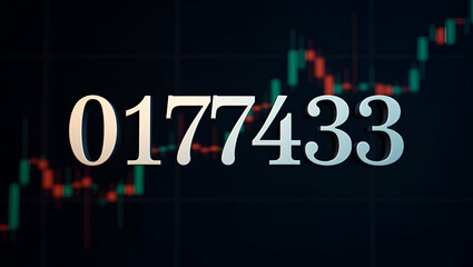 Flat A view of an up stock market ticker numbers fictional symbol bull market concept concept as View of an up stock market ticker with fictional numbers symbolizing a bull market concept in  Simple f