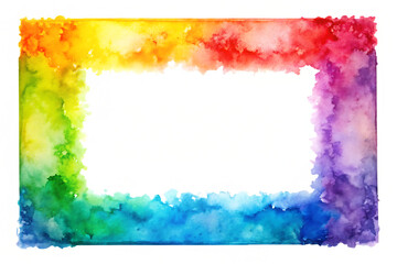 Fototapeta premium Watercolor frame with splashes of paint PNG,AI GENERATED