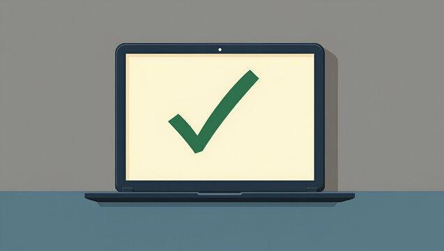 Navigating Business Dilemmas: Choosing Options with Check Marks on Laptop - A Cute Vector Illustration of Decision Making in Difficult Situations