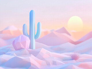 Pastel Desert Cactus