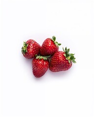 Fresh Red Strawberries on White Background  