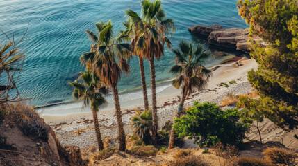Fototapeta premium palm trees on the beach