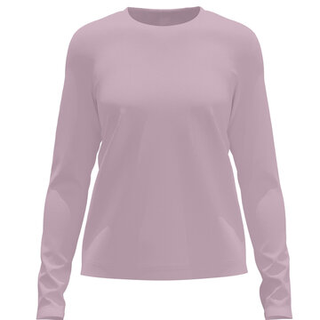 Franela LILA  manga larga &ndash; Maqueta en PNG con fondo transparente, ideal para dise&ntilde;o de moda y branding