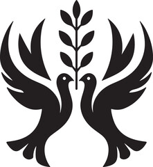 vector silhouette of a bird and tree