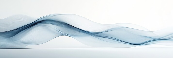 create a LinkedIn cover image with abstract, flowing lines in soft blue and grey tones, representing connection and fluidity. Clean and minimalistic design , Wide Background