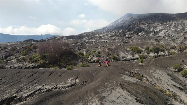 Mount bromo scenery foggy east java indonesia