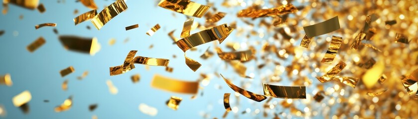A vibrant cluster of shimmering gold coins, stacked and scattered, reflecting light with a warm glow. The coins vary in size and design, creating an eye-catching display of wealth.