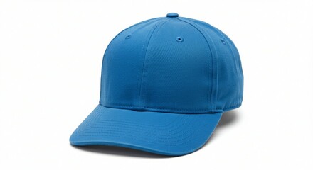Blue baseball hat with white clean background