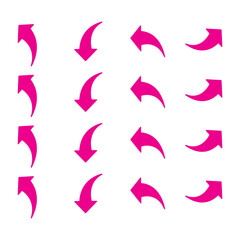 set of curve arrows
