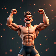 a fitness athlete celebrating after a workout