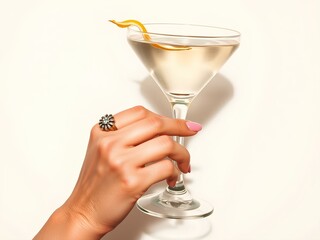 two hands holding a glass of champagne