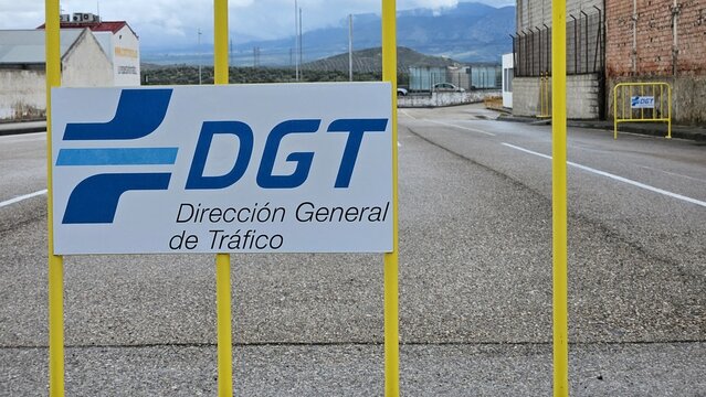March - 14- 2025 Jaen, Spain: Spanish General Directorate of Traffic (DGT) circuit for the A2 motorcycle license and truck license access tests.