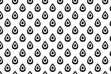 Simple seamless pattern with teardrop shapes in a structured black and white layout. Ideal for textiles, wallpapers, and modern digital artwork.