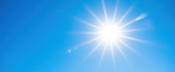 Fototapeta premium Brilliant sunshine against a vibrant, cloudless azure sky, picturesque, bright, peace