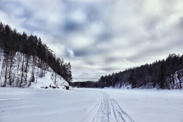 winter landscape in the mountains