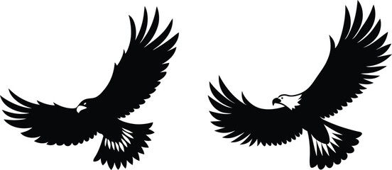 Obraz premium Bald Eagle Silhouette Vector Illustration