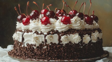 german black forest cake with cherries