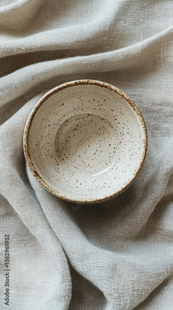 Poster this delicate ceramic bowl features unique speckled patterns, showcasing artisanal skill. placed ato