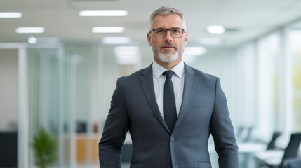 Fototapeta premium Confident businessman in modern office setting (2)