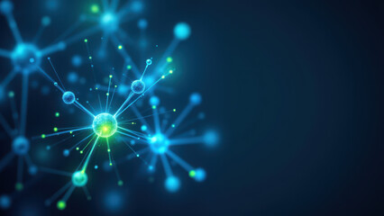 Obraz premium Magnesium Glycinate molecule with networked atoms against blue background.