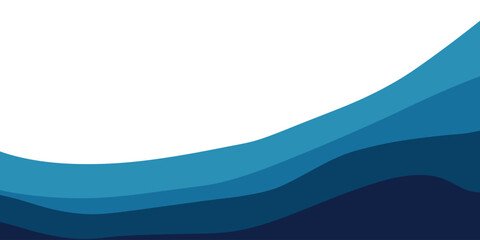 Sea waves layered vector background illustration