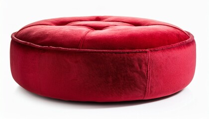 velvet pouf footstool isolated on white background