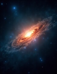 Fototapeta premium A spiral galaxy in the night sky with stars