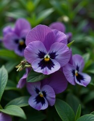 Fototapeta premium A bunch of purple flowers that are in the grass