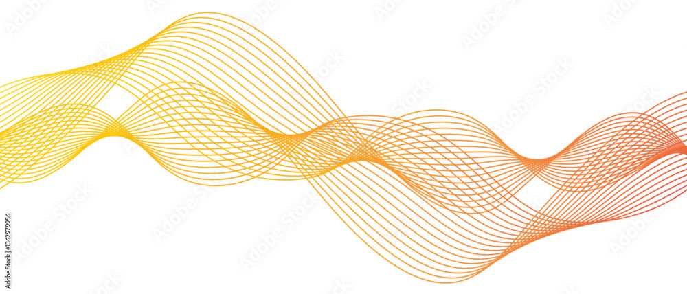 Leinwandbilder abstract yellow gold lines flowing across a white background. luxury hand drawn and golden texture w