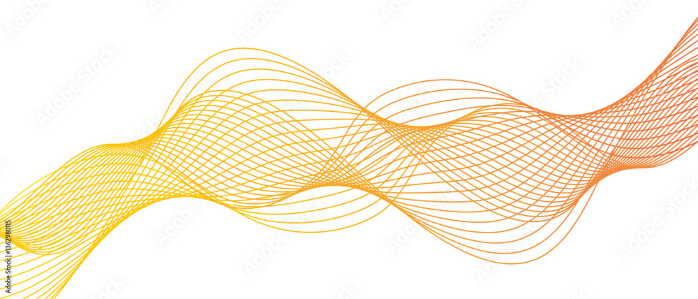Leinwandbilder abstract yellow gold lines flowing across a white background. luxury hand drawn and golden texture w