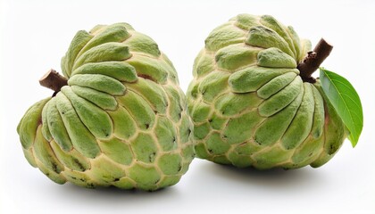 Fototapeta premium sugar apple or custard apple isolated on white background exotic tropical thai annona or cherimoya fruit