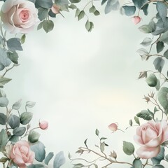 A vibrant floral background featuring an array of blooming roses in various shades of pink and red, intertwined with lush green leaves, creating a rich, natural tapestry.