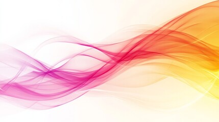 Obraz premium Abstract smooth waves in vibrant pink orange and yellow