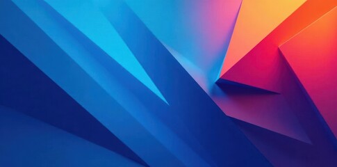 Obraz premium Abstract blue geometric shapes, sharp angles, vibrant hues, luxury, decor